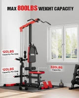 LS01 3-in-1 Lat Pulldown & Cable Row Tower with AB Crunch – Compact Pulley Station for Home Gym(m-9)