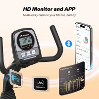 MERACH High-End Recumbent Exercise Bike – Magnetic, Bluetooth Smart with MERACH App, LCD, Heart-Rate Handles, Ergonomic Seat for Seniors(m-7)