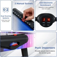 Goplus 56-inch Air Hockey Arcade Table with 12V High-Performance Motor, Digital LED Scoreboard, 2 Pucks & 2 Pushers — Home, Office, Game Room(m-3)