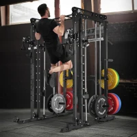 RitFit M1 & M1 Pro — Smith Machine with Cable Crossover System, Multi-Function Squat Rack Power Cage for Home Gyms(m-8)