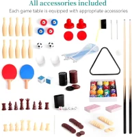 48"" 12-in-1 Combo Game Table — Ping Pong, Foosball, Air Hockey, Pool & More with Accessories for Game Rooms and Family Nights(m-6)