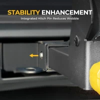 BougeRV 2025 Hitch-Mount Ski & Snowboard Rack with Lock — Folding, Tilting and Anti-Rattle Design for 2"" Receiver, Holds up to 6 Pairs or 4 Snowboards (Includes 4 Webbing Buckles)(m-4)