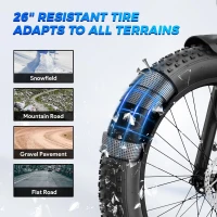 Aipas M1 Pro Step-Thru Electric Bicycle — 1800W Peak Brushless Motor (110 Nm), 48V 17.5Ah Removable Battery, 26 x 4.0"" Fat Tires, 36MPH, 7-Speed, Dual Suspension(m-5)