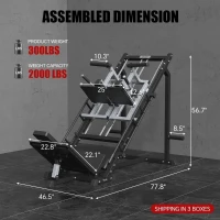 SPART 5-in-1 Iso Leg Press & Hack Squat Machine with Linear Bearing System, Adjustable Calf Raise, Commercial-Grade Leg Training Station with Plate Storage and Band Pegs(m-2)