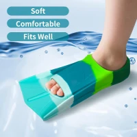 Children's Short Silicone Swim Fins - Soft, Comfortable Training Flippers for Boys, Girls and Beginner Swimmers(m-4)