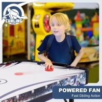 Portable Folding Air Hockey Table with Reliable 12V Motor and Digital LED Scorer — Includes 2 Pucks & 2 Strikers, Great for Families(m-2)