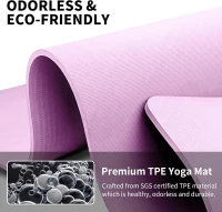 Hatha Extra-Long TPE Yoga Mat 79"" x 40"" x 1/2"" Thick — Non-Slip Exercise & Fitness Mat(m-5)