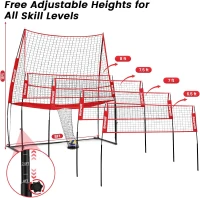 Bearwill Adjustable Volleyball Practice Net System — Portable Training Net for Backyard, Indoor & Outdoor Use(m-2)