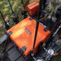 YakAttack BlackPak Pro 16"" x 16"" Orange Kayak Fishing Crate with 6 Rod Holders – Lightweight, Rugged Tackle Box & Organizer(m-7)