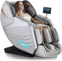 RELX 2026 Full-Body Massage Chair — 20-Mode Zero-Gravity SL-Track Shiatsu Recliner with Built-in Heat, Airbag Massage, Body Scan, Deep Yoga Stretch, Calfrest Extension & AI Control (White)(m-1)