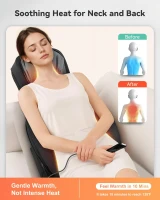 Snailax Shiatsu Neck & Back Massager with Heat - Adjustable-Height Neck Rollers, Vibration and Upgraded Kneading Compression Chair Pad for Home & Office(m-6)