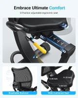 MERACH High-End Recumbent Exercise Bike — Magnetic, Bluetooth-Enabled Rehab Bike with App, LCD & Heart-Rate Handles (Ideal for Seniors)(m-4)