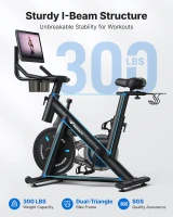 MERACH Indoor Cycling Bike with 15.6"" Full HD Screen, Magnetic Resistance, 300 lb Capacity, Tablet Mount & App-Based Fitness Courses(m-6)