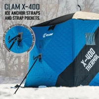 CLAM X Series Thermal Hub Shelter — Portable Angler Fishing Tent with Insulated Hub(m-4)