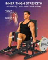 HVO Abductor/Adductor Machine — Inner & Outer Thigh and Glute Trainer with 6-Level Gear System(m-7)
