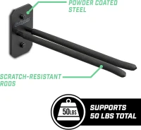 GoSports Wall-Mounted Ski & Snowboard Storage Rack - Per-Pack Holds 2 Skis or 1 Snowboard (50 lb)(m-4)