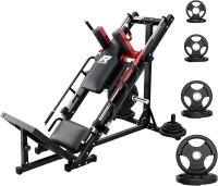RitFit Pro Adjustable Leg Press & Hack Squat Machine with Plate Set, Linear Bearings and Integrated Weight Storage for Home Gyms(m-1)