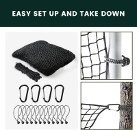 Sports Netting Golf Practice & Multi-Sport Hitting Net with 33ft Nylon Rope, Carabiners and Elastic Cords - Available in 10x10 to 15x20 Sizes(m-2)