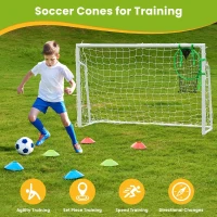 Soccer Goal Set (6×4, 8×6, 12×6 ft) – 2"" Diameter Powder-Coated Galvanized Steel Frame with Target Net, Training Accessories for Backyard, Kids & Adults(m-6)