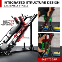 RitFit Two-in-One Leg Press & Hack Squat Machine – Professional Adjustable Home Gym Sled with Linear Bearings, Weight Storage Posts, Red(m-5)