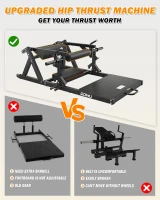 GOIMU HT01 Plate-Loaded Hip Thrust Machine – 800 lb Capacity Glute Drive with Band Pegs, Thick Hip Pad & Heavy-Duty Footplate(m-5)