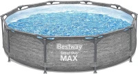 Bestway Steel Pro MAX 10' x 30"" Round Above-Ground Pool Set with Metal Frame, DuraPlus Liner and Filter Pump, Gray(m-8)