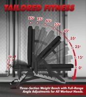 RITFIT Adjustable Weight Bench — Multi-Position Incline/Decline/Flat Bench for Home Gym, 1300 lb Capacity(m-4)