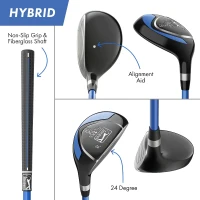 PGA TOUR Youth 10-Piece Golf Set for Ages 8–12 & 12+, Right or Left-Handed – Lightweight Clubs with Stand Bag(m-7)