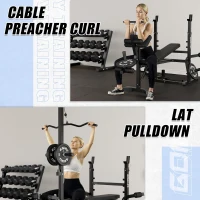 Z3 900 lb Olympic Versatile Workout Bench — 9-in-1 Strength Station with Preacher Pad, Leg Developer & LAT Pulldown for Home Gym(m-9)