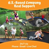 JUMPZYLLA Outdoor Trampoline with Safety Net & Ladder — 8/10/12/14/15/16FT Options, ASTM F381-16 Certified, Rust-Resistant Frame(m-5)