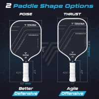 TENVINA Pickleball Paddle – Multi-Layer K29 Aramid & Carbon Textured Surface, 4 Shape/Thickness Options, USAPA Approved, High Power & Spin(m-4)