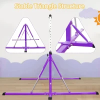 Adjustable Gymnastics Bar for Kids 5FT/6FT - Ages 5-20, Height 35.4""–59"" / 45""–71"", 500 lb Capacity, Home Training Equipment(m-4)