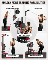LS01 3-in-1 Lat Pulldown & Cable Row Tower with AB Crunch – Compact Pulley Station for Home Gym(m-5)