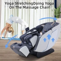 MassaMAX 4D Full-Body Massage Chair with Zero Gravity, Extendable Footrest, SL-Track, 15 Programs, AI Voice Control, Yoga Stretch, Foot Rollers, Lumbar & Calf Heating, Includes Cover (White)(m-5)