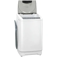 HOMCOM Compact Washer, Portable Washing Machine, Full Automatic Washer with 8 Programs and 6 Water Levels, White(m-1)