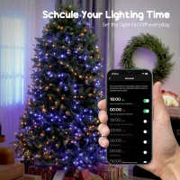 HOMCOM 7.5ft Prelit Christmas Tree with Full-Spectrum LEDs, Smart App Control, Wide Full Hinged Xmas Tree, Easy Assembly(m-6)