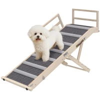 PawHut Dog Ramp, Folding Pet Ramp, 4 Adjustable Height from 15" to 19", Dog Step with Side Rails for Small to Large Pets(m-11)