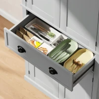 HOMCOM 72.5" Kitchen Cabinet, Pantry Storage Cabinet with Doors and Shelves, Freestanding Food Pantry Cabinet, Gray(m-9)