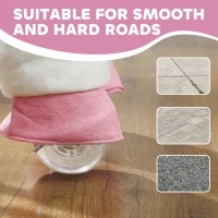 Qaba Ride on Unicorn Toy for Kids 4-7 Years, 37.8 Inch Plush Baby Rocking Horse with Wheels, No Battery Required, White(m-8)