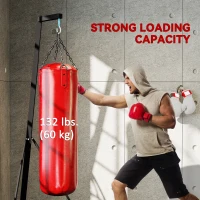 Soozier Foldable Punch Bag Stand, Adjustable Height Heavy Bag Stand with Weighted Base, Freestanding for Home Gym, Stand Only(m-7)