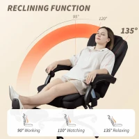 Vinsetto 7-Point Vibrating Massage Chair, Reclining Office Chair with Footrest, Reclining Back, Adjustable Height, Black(m-5)