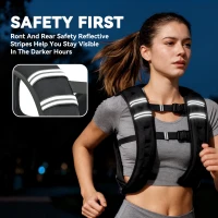 Soozier 11 lbs Weighted Vest, Weight Vest with adjustable Straps, Convenient Pocket and Reflective Strips, Fit for Men Women(m-7)