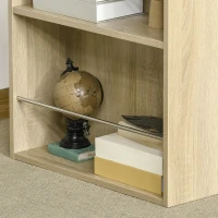 HOMCOM Bar Table Counter Height Dining Table with 3 Storage Shelves for Kitchen, Dining Room, Living Room, Natural(m-7)