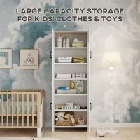 HOMCOM 67" 4-Door Kitchen Pantry Cabinet, Freestanding Storage Cabinet Cupboard with Adjustable Shelves, White(m-8)