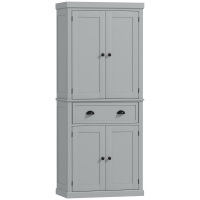 HOMCOM 72.5" Kitchen Cabinet, Pantry Storage Cabinet with Doors and Shelves, Freestanding Food Pantry Cabinet, Gray