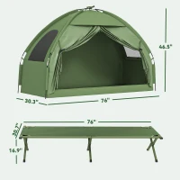 Outsunny Camping Tent Cot, Single Person Folding Cot Combo, Off-Ground Tent, Covered Outdoor Bed with Carry Bag for Hiking, Camping(m-3)
