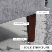 HOMCOM Modern Corner Couch with Right Chaise Lounge, Tufted 3-Seater Sofa with Wooden Legs for Living Room, Grey(m-7)