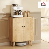 HOMCOM Storage Cabinet with Doors, Cupboard Organization with Shelf and Wood Legs, Storage Solution for Living Room, Bathroom(m-8)
