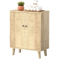 HOMCOM Storage Cabinet with Doors, Cupboard Organization with Shelf and Wood Legs, Storage Solution for Living Room, Bathroom(m-2)