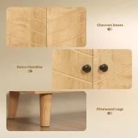 HOMCOM Storage Cabinet with Doors, Cupboard Organization with Shelf and Wood Legs, Storage Solution for Living Room, Bathroom(m-7)